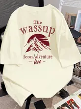 白灰色のゆったりしたクルーネックTシャツ【メンズ・オーバーサイズ・アメリカンストリートスタイル】