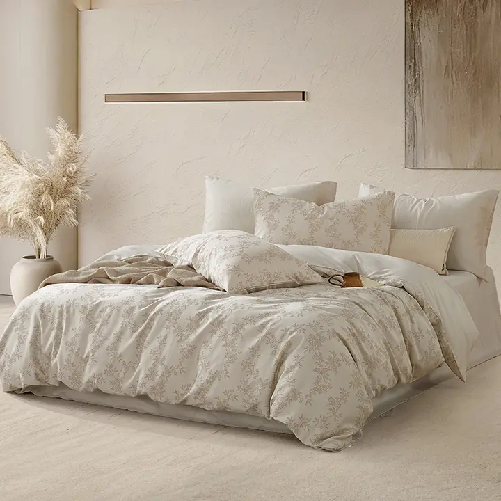 Beyond home 侘寂風ベッド用四点セット【リネンコットン製・シングルサイズ】（セットアップ対応）