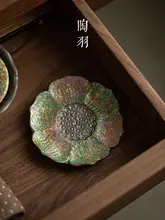 蓮の花型陶器の茶托【防熱・家庭用・茶具アクセサリー】
