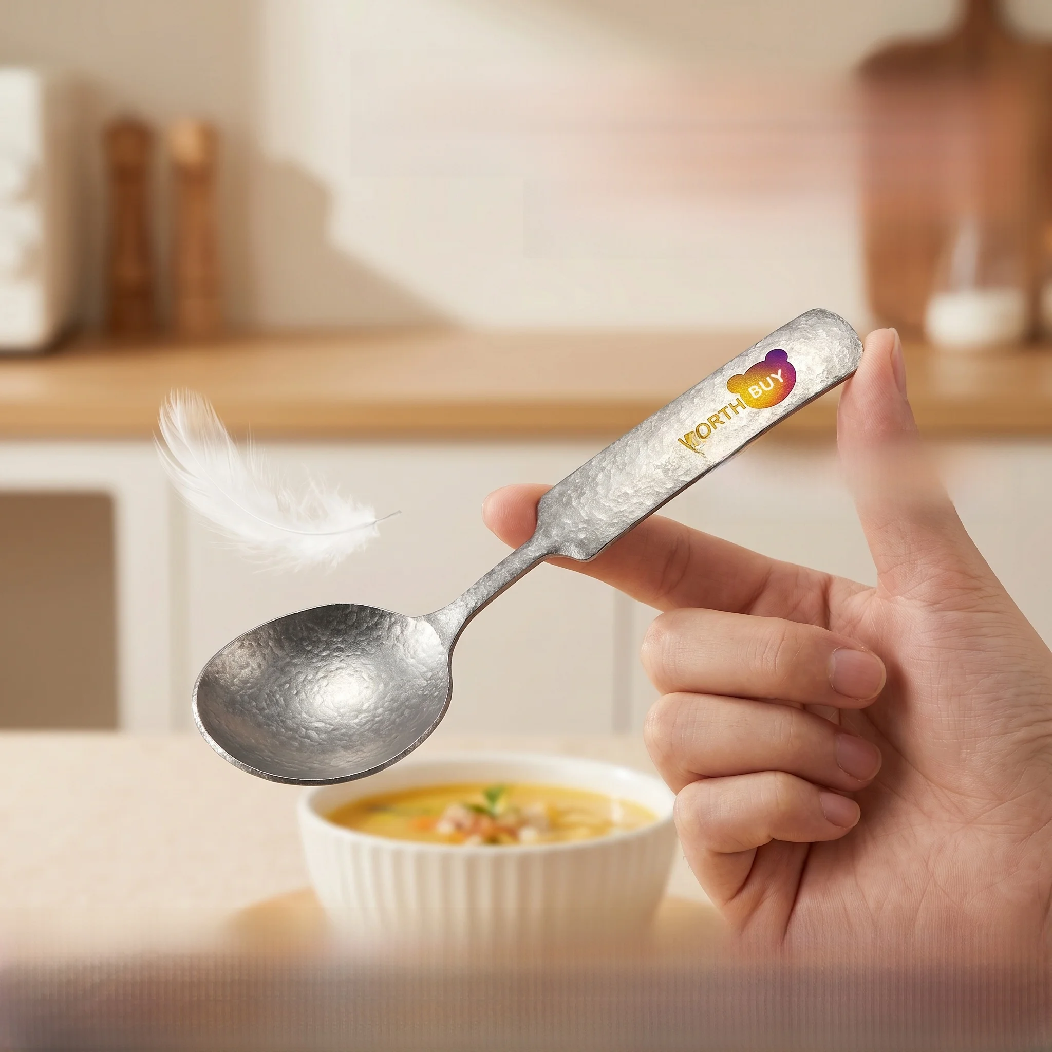 かわいいラウンドヘッドチタンスプーン：家庭用高級感と抗菌性能の実用性を検証