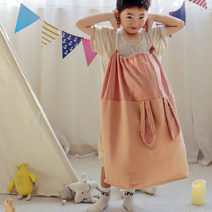 コットンリネン製の子供用収納袋【おもちゃ・衣類用・大容量・防塵】（セットアップ対応）