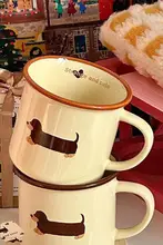 ダックスフンド カップ 耐熱 陶器 コーヒーやミルク用