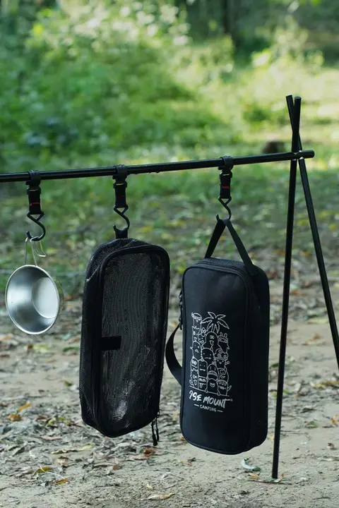 アウトドア収納バッグ【キャンプ用・調理器具・食器保護・取り外し可能な水切り袋付き・二用途】