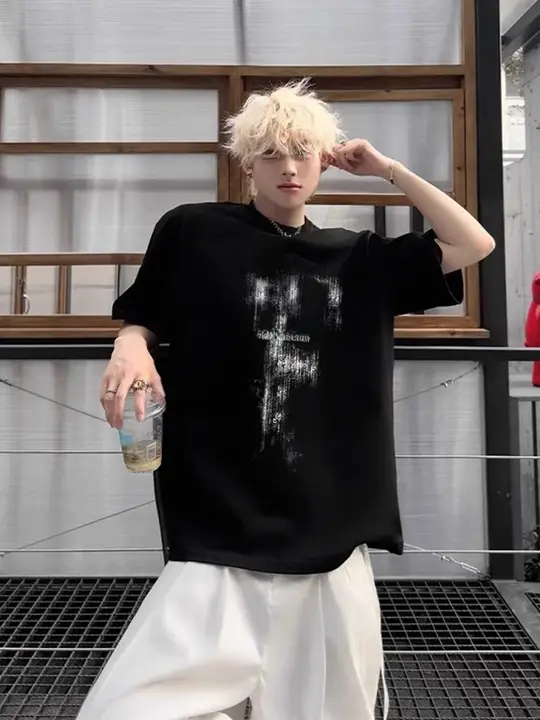 短袖Tシャツ【カジュアル・男女兼用・コットン製・インス風】