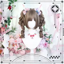ロリータスタイルの桃色コスプレウィッグ【ローマンカール・自然な日常使いに最適】