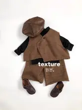 2点セット キッズ ボーイズ ガールズ ニットベスト ワイドパンツ 前合わせ おしゃれ 春 秋