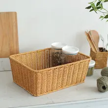 大容量プラスチック製収納バスケット【キッチン用・野菜洗浄・長方形・お菓子や果物用】
