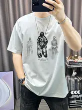 カジュアルなアニメプリントの半袖Tシャツ【クルーネック・ゆったりフィット】