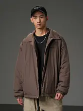 レトロ カラー 保温棉 コーチジャケット 日本風 シルエット アウター メンズ 秋冬