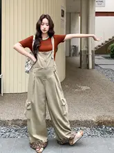 重工復古フラワーパターンのビブパンツとショートスリーブトップス【カジュアル・夏用】（セットアップ対応）