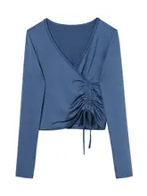 レディース 短丈フィットネスTシャツ【ウエスト見せ・ダンス・ヨガ用・伸縮性あり】