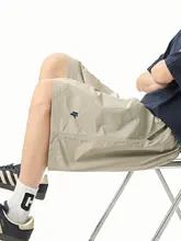 多巴胺刺繡入り メンズ 夏用ショートパンツ【薄手・カジュアル・ゆったりストレート】