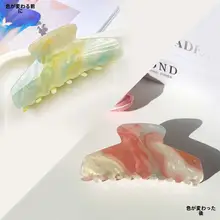 紫外線変色アクリル製大きなシャーククリップ【髪まとめ用・アウトドア用】