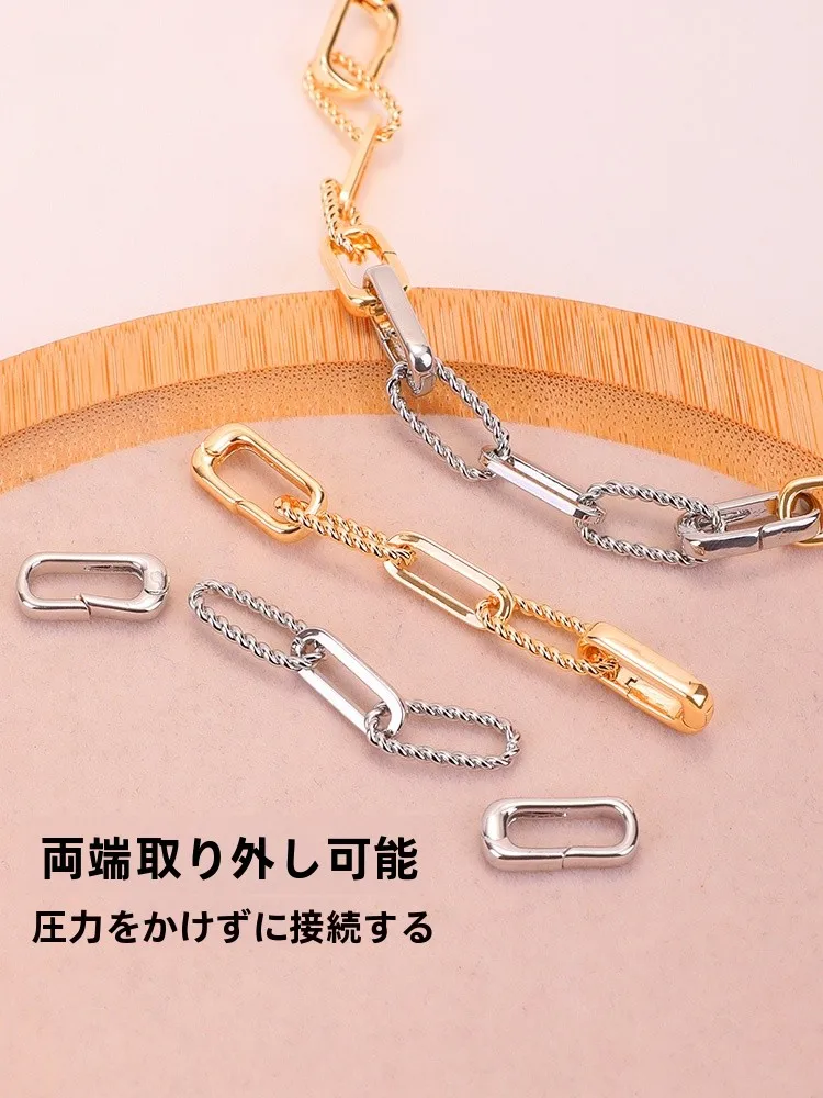 18Kゴールドメッキパールネックレス用エクステンションチェーン：DIYクラフトに最適な拡張パーツ
