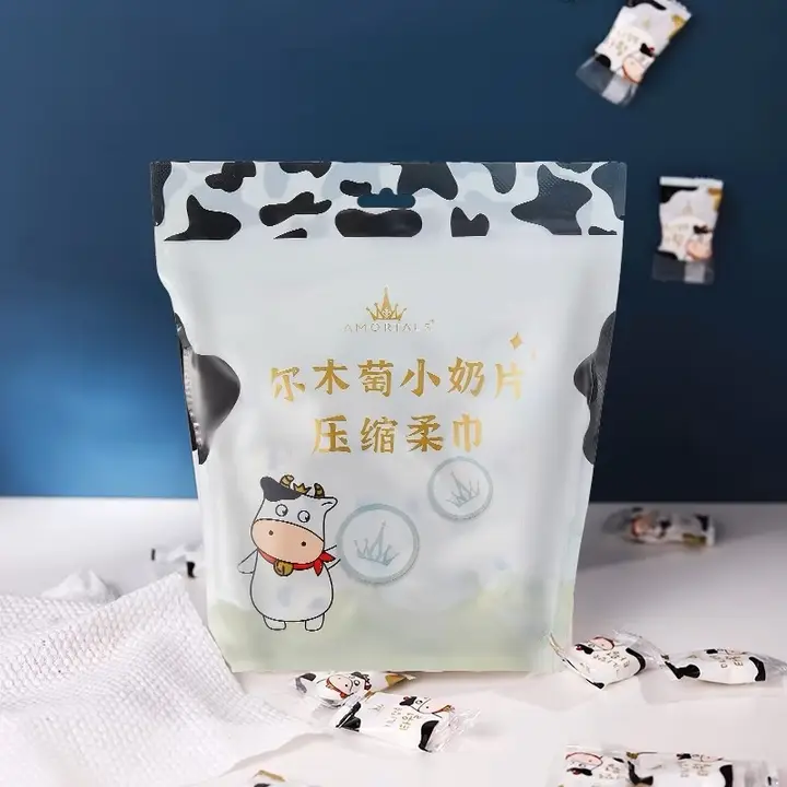 大判厚手圧縮タオル【個別包装・使い捨て・旅行用洗顔タオル】