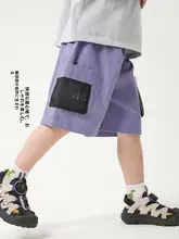 男児用 伸縮性のある綿製ショートパンツ【夏用・スポーツスタイル】