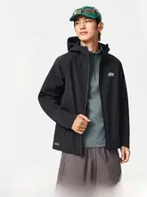 LINING 男性用 防風フード付きジャケット【秋用・フィットなランニングウェア・撥水加工】