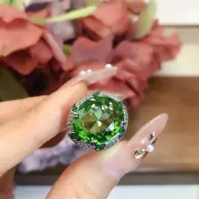オリーブストーン風ペンダント【豪華なデザイン・カラフルな開口リング】（セットアップ対応）