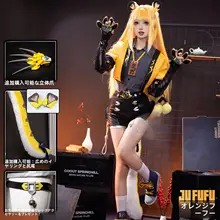 アニメ風ロリータコスプレ衣装【二次元・女性用・橘色】（セットアップ対応）