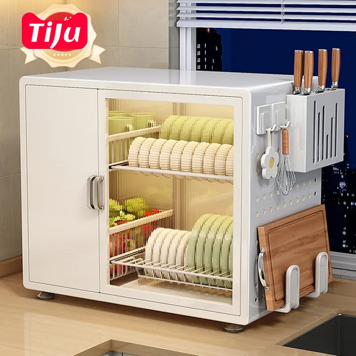 多機能 キッチン用水切り置物ラック【食器収納・カトラリー・台所用】