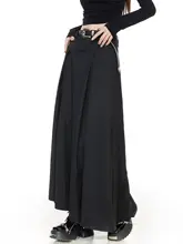 ブラック高腰プリーツスカート【Aライン・トレンド・春夏用】