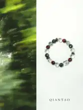 天然グリーンクォーツ・グリーンファントム・多宝珠ブレスレット【レッドドラゴンクォーツ・招財用】