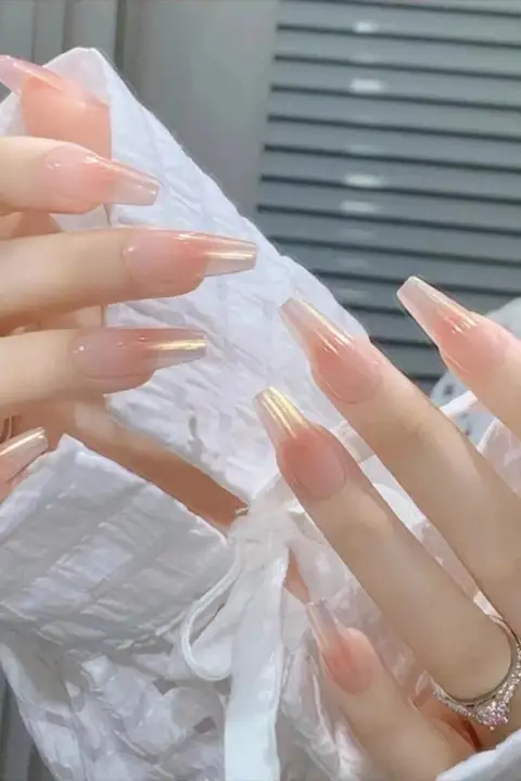 手作りジェルネイルシール【アイスピンク・透け感・ブライダル用・指先美化】