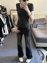NOAYTOK ハイウエスト ブラックヴィンテージ デニムパンツ【フィット・水洗い加工・スリムデザイン】