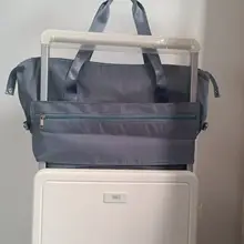 旅行用 押し引き荷物とハンドバッグが付属したオックスフォード布の防水大容量バッグ【拡張可能・幅広対 応】