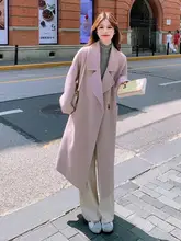 粉紫色　ダブルフェイスコート【冬用・ウール・温かみのあるデザイン・女性用】