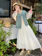 国風デザインのデニムジャケット【春秋用・ショート丈・ゆったりシルエット】（セットアップ対応）
