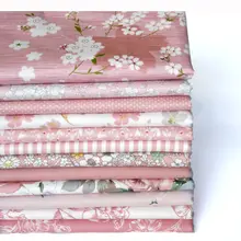 グレー粉色の古風な桜柄布地【斜め織りコットン生地・DIY用・子供用漢服素材】