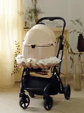 クリームカラーのフレンチスタイルペットキャリーカート【折りたたみ式・猫・犬兼用】