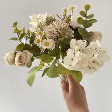 高級感あふれるカモミールとローズの造花【インテリア装飾用・リビングやダイニングに最適】