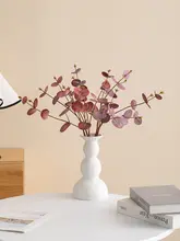 シンプルな陶器製白色花瓶【インテリア装飾・花束用・リビング・ダイニングに最適】