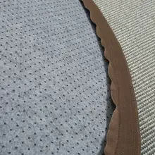 北欧風 麻製ラウンドカーペット【リビング・茶室用・コンピューターチェアマット】