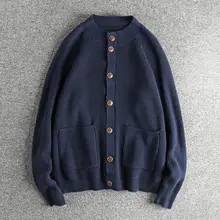 個性的な襟付き メンズニットセーター【ウールブレンド・秋冬用・カジュアル】
