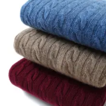 極上の柔らかさ！ユニセックス ラウンドネック 厚手 羊毛ニットセーター【秋冬用・フィット】