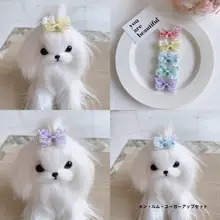 ヘアピン ペット 犬や猫向け 使用 韓国風 リボン デザイン