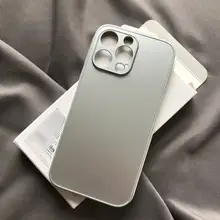 ナノマット指紋防止iPhoneケース【シルバーグレー・フルカバー・シンプルデザイン】