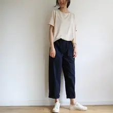艺間 プリント レディース Tシャツ【コットン100％・ラウンドネック・短袖・ミストブルー】