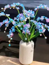 ゼリーグラデーションのランビーズクリスタルフラワー 四つ葉の花びら 花瓶に飾る DIY 手作り 編み物   材料キット