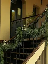 クリスマス用PE素材の松の花輪【密編み・店舗装飾・玄関用】