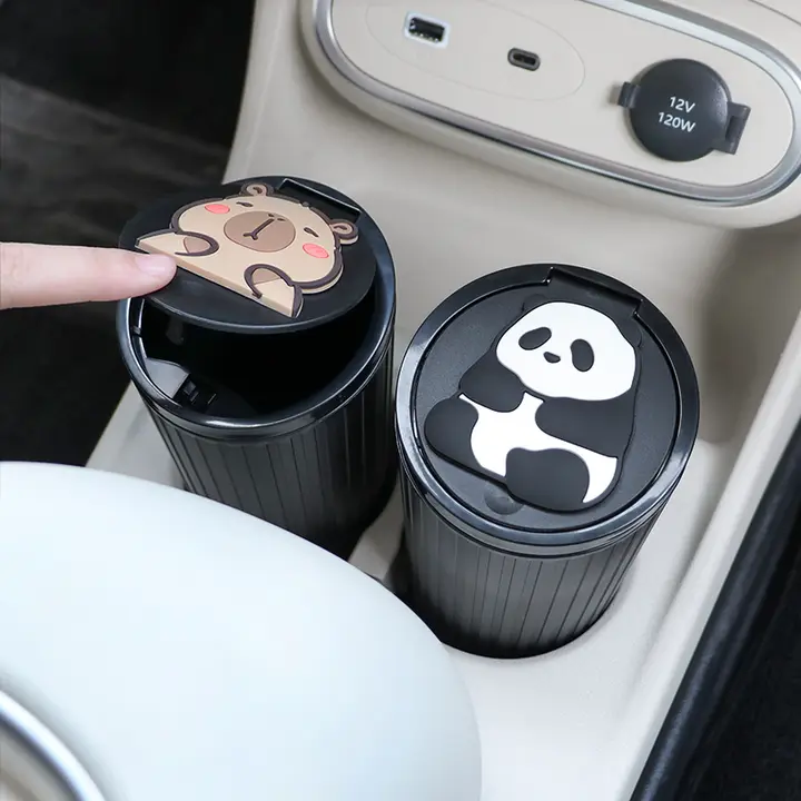 キャラクターデザインの車載ゴミ箱【多機能・カップホルダー付き・収納用】