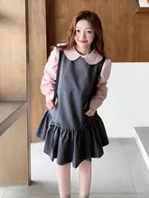 ピンクシャツとプリーツキャミソールワンピース【学院風・スウィート】（セットアップ対応）