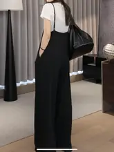 感のあるストレートサロペット【消光防透・涼しい着心地】