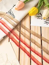 DIY用装飾リボン【カラフルパール・ストーン付き・レース仕上げ】