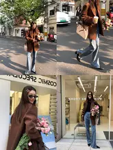 コーデュロイ ジャケット レディース ゆったりシルエット ダブルブレスト モダンスタイル