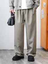 高級感あるシンプルなドレープカジュアルパンツ【メンズ・秋用・ストレート】（セットアップ対応）