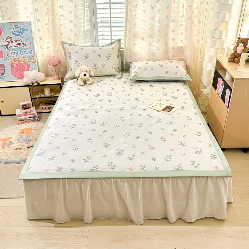 学生用シングルサイズ夏用アイスシルク寝具カバー【柔らかい・機械洗浄可能・クーラー対応】